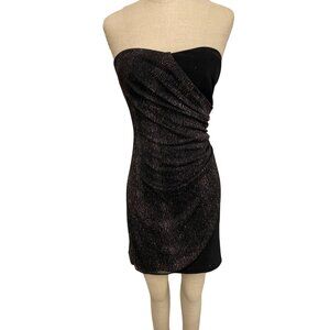 Strapless Ruched Bodycon Dress By Teez Me  Size 7  Polyester & Spandex  Black &
